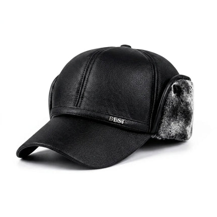 Casquette chapka cuir végane hiver - Vue 1 - Casquette