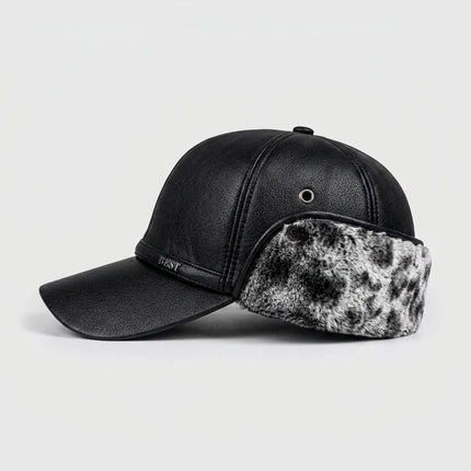 Casquette chapka cuir végane hiver - Vue 2 - Casquette