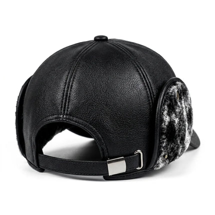 Casquette chapka cuir végane hiver - Vue 3 - Casquette