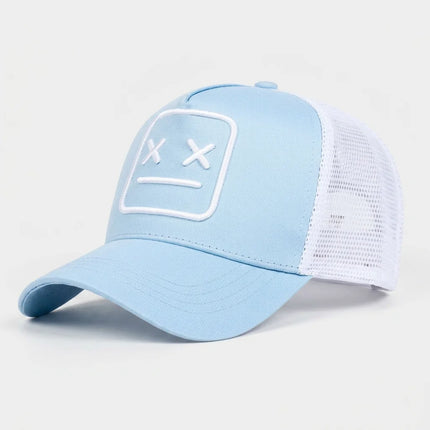 Casquette trucker brodée smiley style vintage unisexe - Vue 1 - Casquette