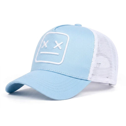 Casquette trucker brodée smiley style vintage unisexe - Vue 1 - Casquette
