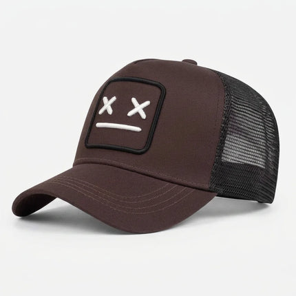 Casquette trucker brodée smiley style vintage unisexe - Vue 2 - Casquette