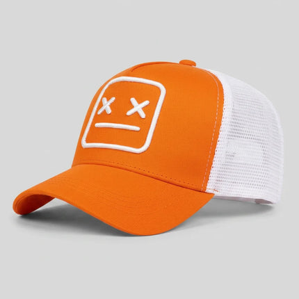 Casquette trucker brodée smiley style vintage unisexe - Vue 3 - Casquette